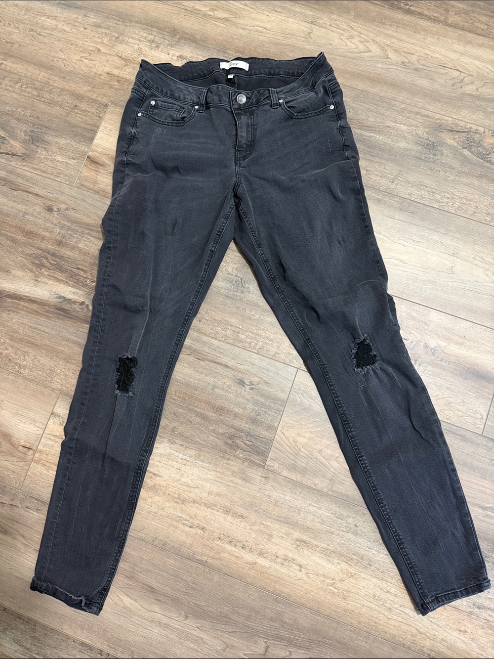 Dex Black Skinny Jeans with Knee Rips